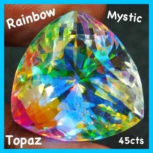BNWT- 45ct Rainbow Mystic Topaz Loose Gemstone.